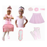 Kit Roupa De Ballet 8 Itens Completo Com Bolsa Infantil 