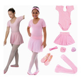 Kit Roupa De Ballet Juvenil Completa 7 Itens Balé