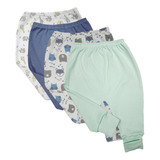 Kit Roupa De Bebê 4x Calça Mijão Liso E Estampado Vira Pé
