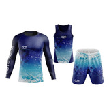 Kit Roupa De Futevolei Masculino Camisa/regata/short Ilusion
