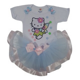 Kit Roupa De Tutu Gatinha Hello Kitty Para Bebê Infantil
