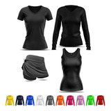 Kit Roupa Feminina Praia Academia Treino Segunda Pele 4pçs