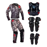 Kit Roupa Motocross Colete Joelheira Cotoveleira Amx Classic Tamanho Camisa Gg - Calça 54
