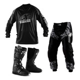 Kit Roupa Off Road Calça Camisa Insane + Bota Enduro Cross