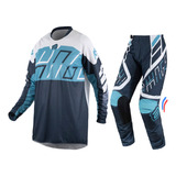 Kit Roupa Trilha Motocross Asw Image Alpha 2024 Azul Cinza