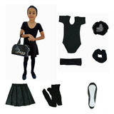 Kit Roupa Uniforme Ballet Jazz Com Bolsa Completa Infantil