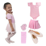 Kit Roupa Uniforme Figurino Ballet  Aula Infantil Balé