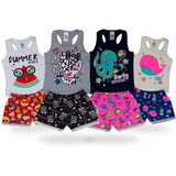 Kit Roupas Infantil Menina 4 Conjuntos Do 1 Ao 16 + Brinde