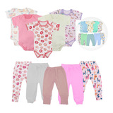 Kit Roupinhas De Bebê 10 Peças Body E Mijão Liso E Estampado