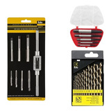 Kit Saca Parafuso Quebrado + Jogo De Machos + Brocas Em Aço