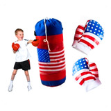 Kit Saco De Pancada Luva Infantil De Boxe Muay Thai Mma Ufc