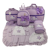 Kit Saída Baby + Bolsa Maternidade 5 Pçs Nuvem Menina