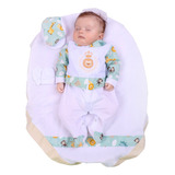 Kit Saida De Maternidade Menino Azul 04 Peças - Felipe