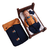 Kit Saída De Maternidade Menino Marinho Com Porta Bebê