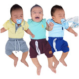 Kit Saída Maternidade 6 Peças Body E Shorts Bebê Enxoval