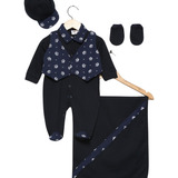 Kit Saída Maternidade Bebe Menino Príncipe Marinho - 