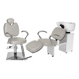 Kit Salão 1 Cadeira Recl Quadrada + Lavatório Ap Topázio