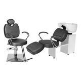 Kit Salão De Beleza Topázio Cadeira Recl + Lavatório C/apoio