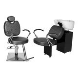 Kit Salão De Beleza Topázio Cadeira Reclinável + Lavatório