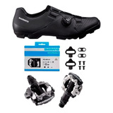 Kit Sapatilha Mtb Shimano Xc300 + Pedal Clip M520 C/ Tacos