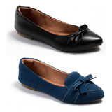 Kit Sapatilhas Feminina 2 Pares Sapato Leve Moderna Moleca