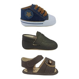 Kit Sapatinho Bebê Masculino 3 Pares Escolha Os Modelos