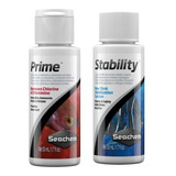 Kit Seachem Prime E Stability 50ml Anti Cloro Acelerador Bio