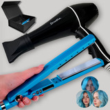 Kit Secador Chapinhas Profissional Prancha Cabelo Turmalina