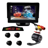 Kit Sensor De Estacionamento C/ Câmera De Ré + Tela Lcd 4.3