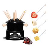 Kit Serviço De Fondue Panela Aço Inox 6 Pessoas Mimo Style