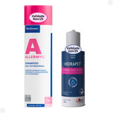 Kit Shampoo Allermyl 250ml E Hidrapet Creme 100g Cães Gatos