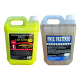 Kit Shampoo Automotivo Com Cera Carnaúba + Pneu Pretinho 5l