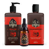 Kit Shampoo + Balm + Óleo Para Barba Don Alcides Barba Negra
