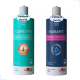 Kit Shampoo Cloresten 500ml + Hidrapet 500ml Cães E Gatos
