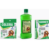 Kit Shampoo Coleira E Sabonete Anti Pulgas E Carrapatos Dugs