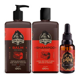 Kit Shampoo + Óleo + Balm Barba Negra Amadeirado Don Alcides