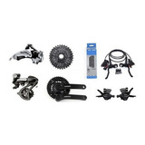 Kit Shimano 24v Altus Freio Hidraulico Cambio Corrente K7 8v