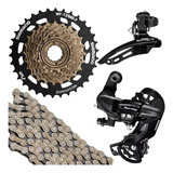 Kit Shimano Index - Câmbios, Catraca Megarange, Corrente Tec