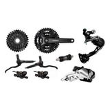 Kit Shimano Transmissão Bike Altus 3x9v Freio Hidráulico Mtb