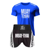 Kit Short Calção Muaythai Camiseta Uppercut 