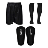 Kit Shorts Jogar Futebol Masculino Par Caneleira E Meião