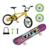 Kit Skate E Bicicleta De Dedo Radical Com Acessorios X-trick