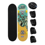 Kit Skate Infantil Juvenil Suporta Até 50kg Com Kit Proteção