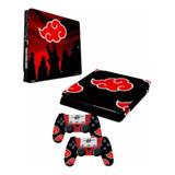 Kit Skin Playstation 4 Ps4 Slim Akatsuki + Skin Controles