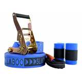 Kit Slackline Cinta 15 Metros Azul + Catraca