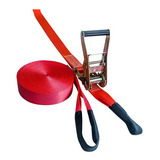 Kit Slackline Cinta Vermelho 15 Metros Alça Catraca Esporte