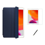 Kit Smart Case iPad 9a Geração 10.2/can/pel Azul Escuro