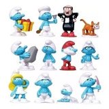 Kit Smurfs Com 12 Bonecos Miniatura Filme Brinquedo Coleção