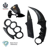Kit Soco Inglês+faca Karambit+push Dagger+cartão Canivete Nf
