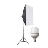 Kit Softbox 50x70 + Tripé + Lâmpada Ultra Led 45w 6500k